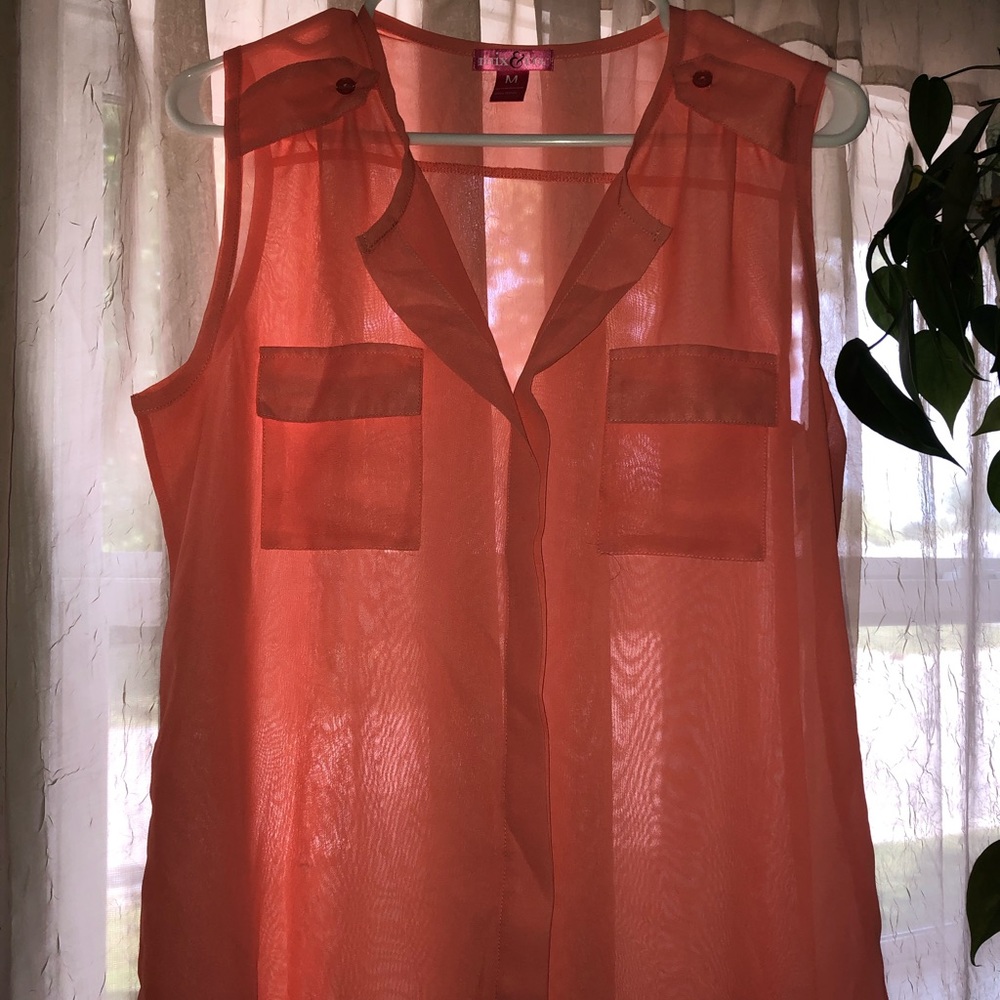 Peach Blouse Top